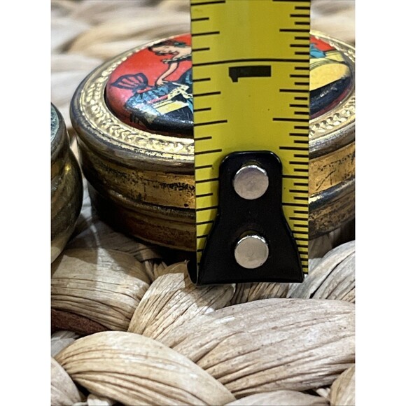 VTG Makeup & Trinket Boxes Lot Of 2 Sea Side Scene & Victorian Lady Regency - Picture 11 of 11